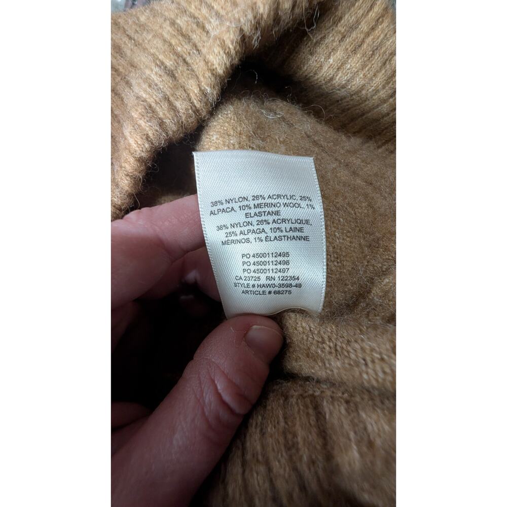 Aritzia Babaton Womens Adichie Camel Turtleneck Sweater Sz XS Wool Alpaca - Picture 8 of 10